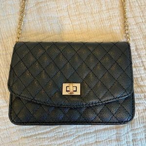 Quilted faux leather convertible crossbody bag